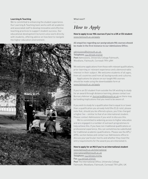 Postgraduate Study Guide 2012 - University College Falmouth