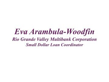 Eva Arambula-Woodfin Rio Grande Valley Multibank Corporation ...