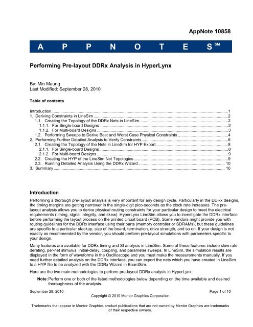 AppNote 10858 - Mentor Graphics Communities