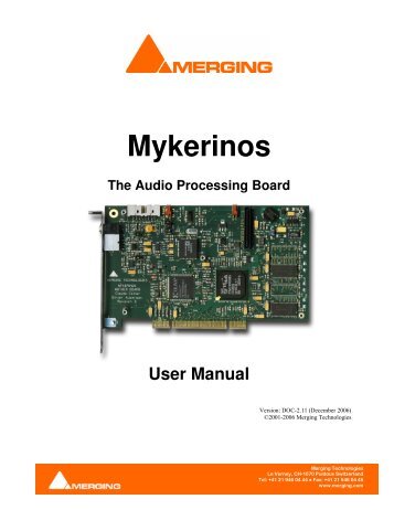 Merging Technologies Mykerinos - Sound Recording Technology