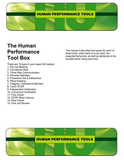 Should cross-checking be added to the Human Performance Toolbox? Yes! —  Human Performance Tools