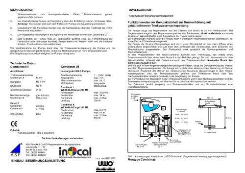 penispumpe gebrauchsanweisung EINBAU- BEDIENUNGSANLEITUNG
