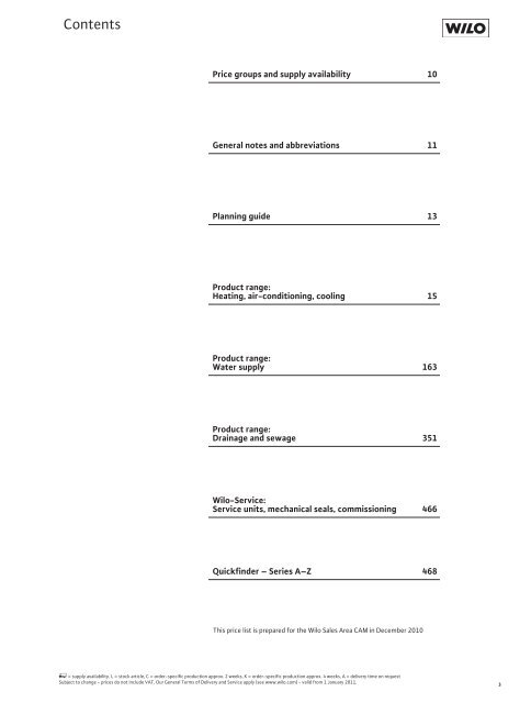PriceList 2011
