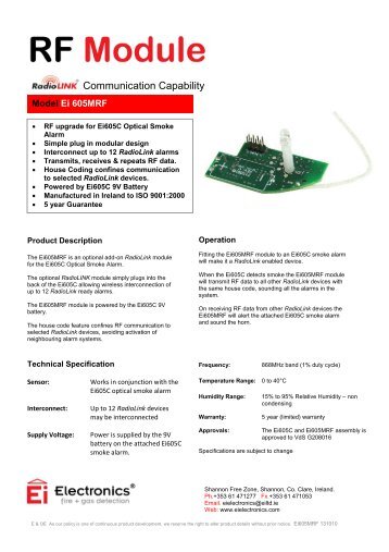 Ei605MRF - Ei Electronics