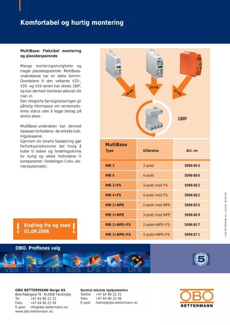 MultiBase-underdeler for enklest mulig installering - OBO Bettermann