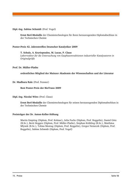 Forschungsbericht 2009 - Fachbereich Chemie - Technische ...