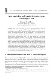 Intermediality and Media Historiography in the Digital Era1 - Acta ...