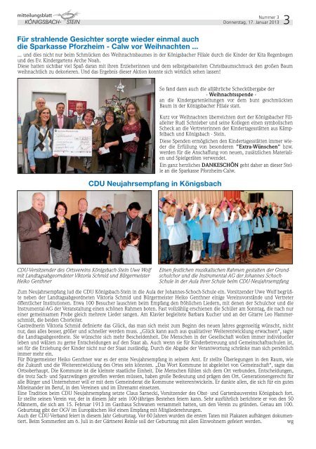 Amtsblatt Ausgabe 03/2013 - Gemeinde Königsbach-Stein