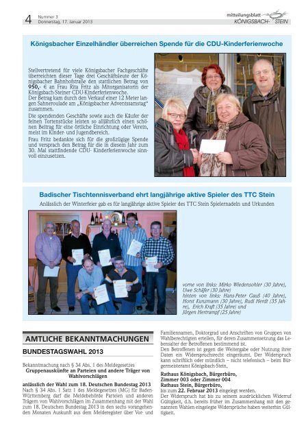 Amtsblatt Ausgabe 03/2013 - Gemeinde Königsbach-Stein