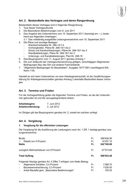 Beisp_HBA320_Werkvertrag HBA.pdf - Hochbauamt Kanton St.Gallen