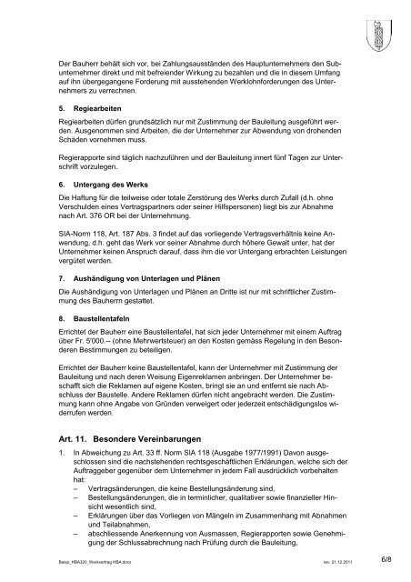 Beisp_HBA320_Werkvertrag HBA.pdf - Hochbauamt Kanton St.Gallen