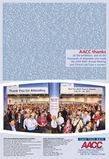 oCtoBeR 2010 - American Association for Clinical Chemistry