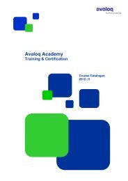 2012 Course Catalogue - Avaloq