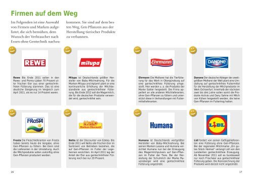 Essen ohne Gentechnik - Greenpeace