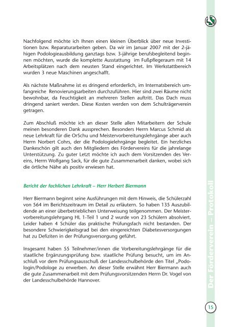 BfO Jahrbuch 2007 - Bundesfachschule für Orthopädie-Schuhtechnik