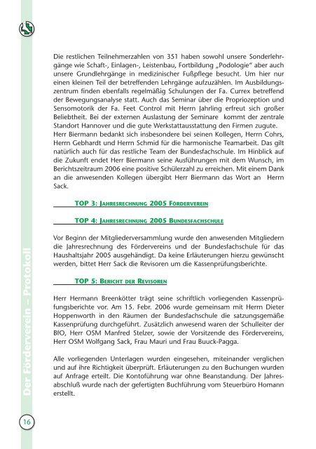 BfO Jahrbuch 2007 - Bundesfachschule für Orthopädie-Schuhtechnik