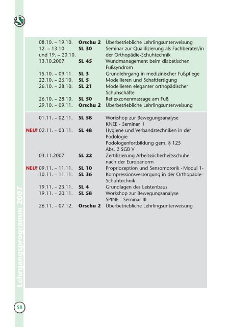 BfO Jahrbuch 2007 - Bundesfachschule für Orthopädie-Schuhtechnik