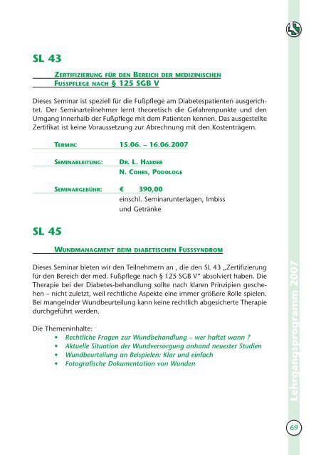 BfO Jahrbuch 2007 - Bundesfachschule für Orthopädie-Schuhtechnik