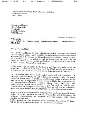 den offenen Brief des Elternrates der Schule - KER-C Kreiselternrat ...