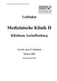 Leitfaden Medizinische Klinik II - Klinikum Aschaffenburg