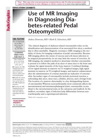 Use of MR Imaging in Diagnosing Dia- betes ... - RadioGraphics