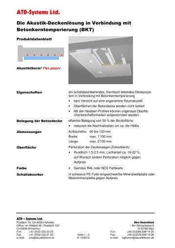 (Pdf)Produktebeschreibung Akustik-Deckenlösung - Akustiktherm