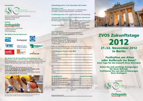 ZVOS Zukunftstage - ZVOS - Zentralverband Orthopädie-Schuhtechnik