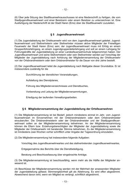 A 2-6 FB 2 - Satzung der Freiwilligen Feuerwehr der Stadt Haren ...
