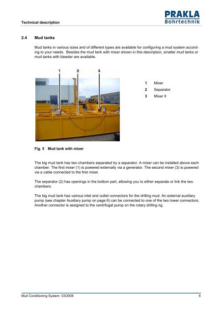 Mud Conditioning System - PRAKLA Bohrtechnik GmbH