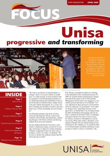 progressive and transforming - Unisa