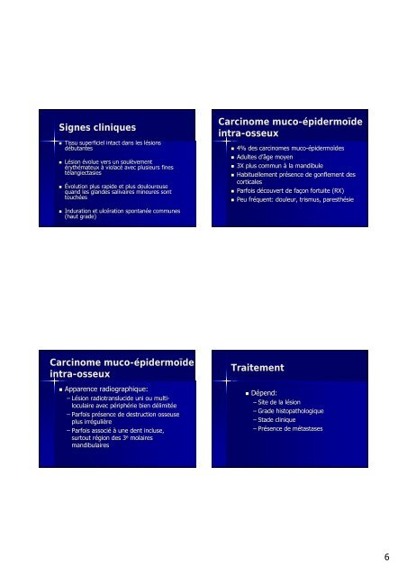 CARCINOME MUCO-ÉPIDERMOÏDE Introduction 1er cas clinique ...