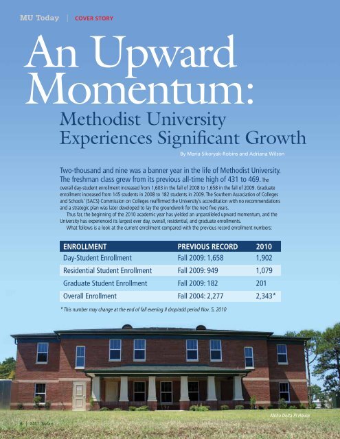 An Upward Momentum: - Methodist University