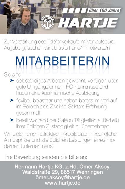 MITARBEITER/IN MITARBEITER/IN - auf Hartje