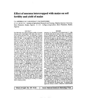 Effect of mucuna intercropped with maize on soil fertility and yield of ...