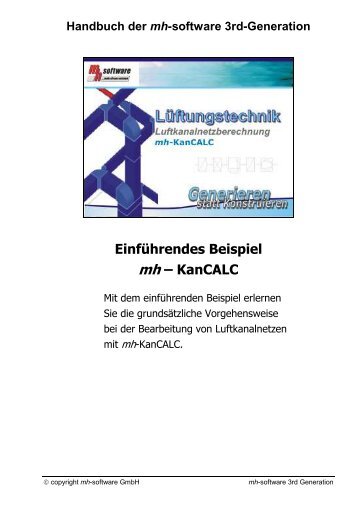 Einführendes Beispiel mh – KanCALC - mh-software GmbH