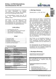 Einbau- und Betriebsanleitung Durchflusssensor AN 130