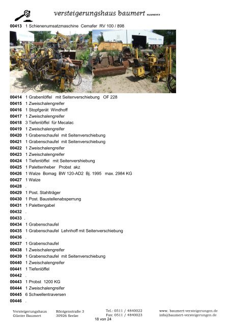 Frenzel-Bau GmbH & Co KG - Versteigerungshaus Günter Baumert