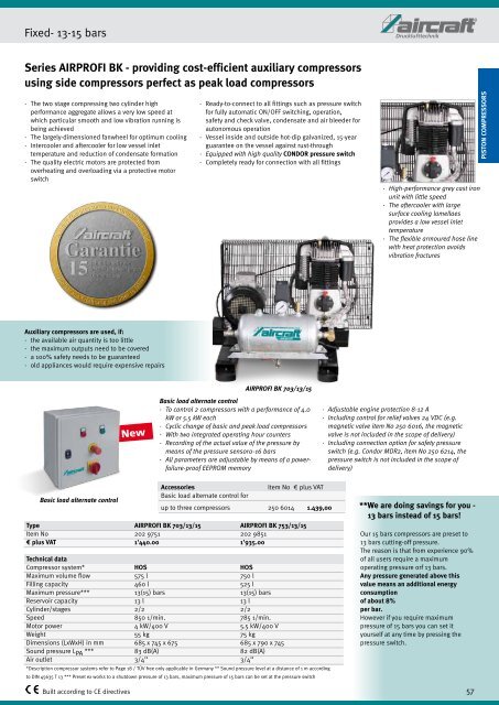 Compressors / compressed air - Aircraft