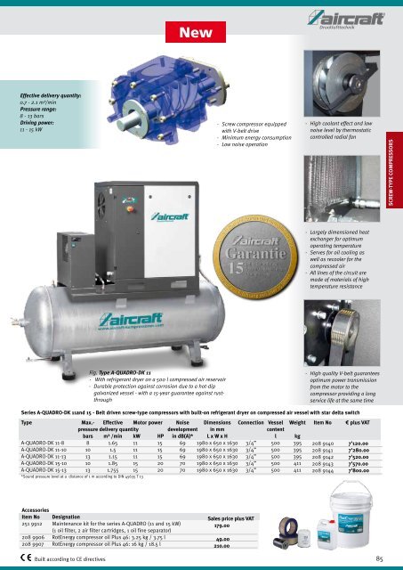 Compressors / compressed air - Aircraft