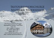 Skitourenvorschläge Matreier Tauernhaus