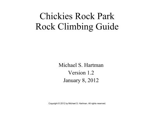 Chickies Rock Climbing Guide - Michael Hartman's Home Page