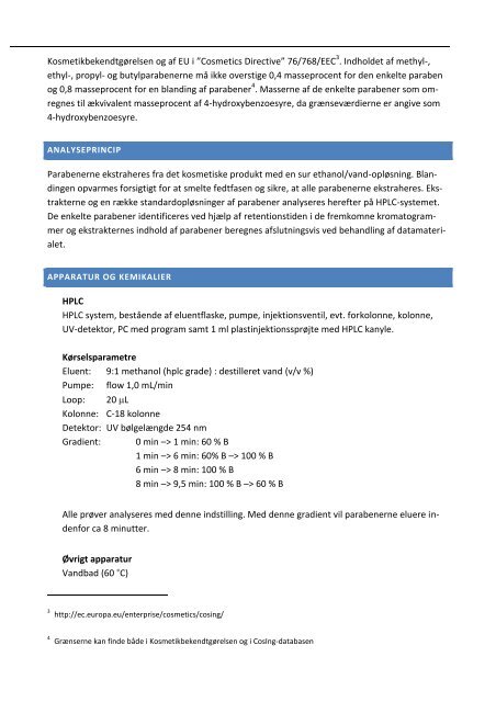 HPLC-vejledning parabener