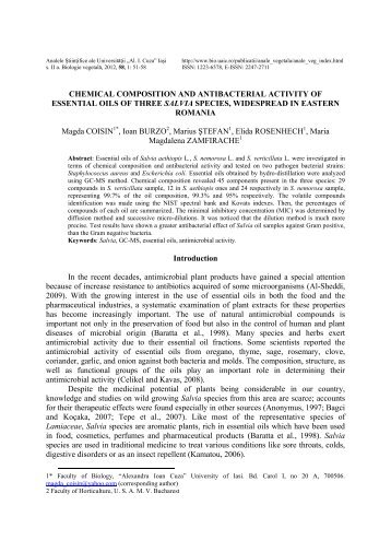CHEMICAL COMPOSITION AND ANTIBACTERIAL ACTIVITY OF ...