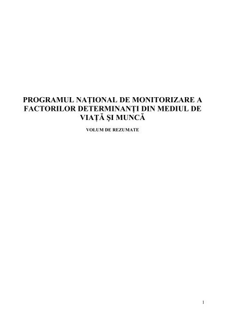 Raport PN II 2010 cu date pe 2009 - Institutul National de Sanatate ...