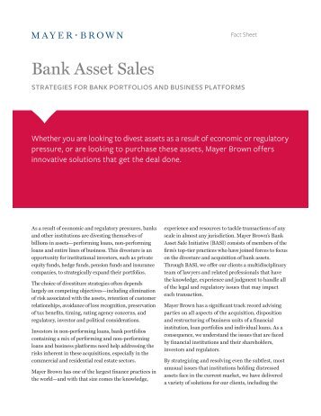 Bank Asset Sales - Mayer Brown