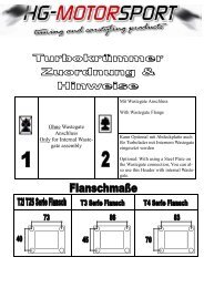 Ohne Wastegate Anschluss Only for Internal Waste ... - HG Motorsport
