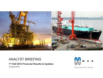 ANALYST BRIEFING - 1st Half 2012 Financial Results - Mhb.com.my