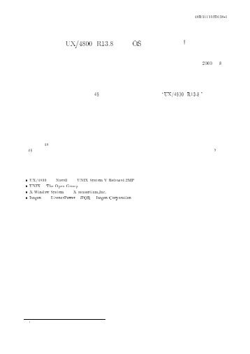 UX/4800 R13.8(CGMTM媒体)(pdfファイル - 日本電気