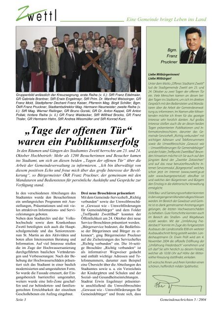 Gemeindenachrichten Zwettl 5/2004 (2,18 MB)