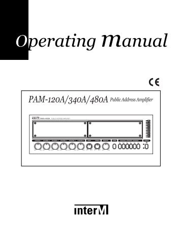 PAM-120A/340A/480A Public Address Amplifier